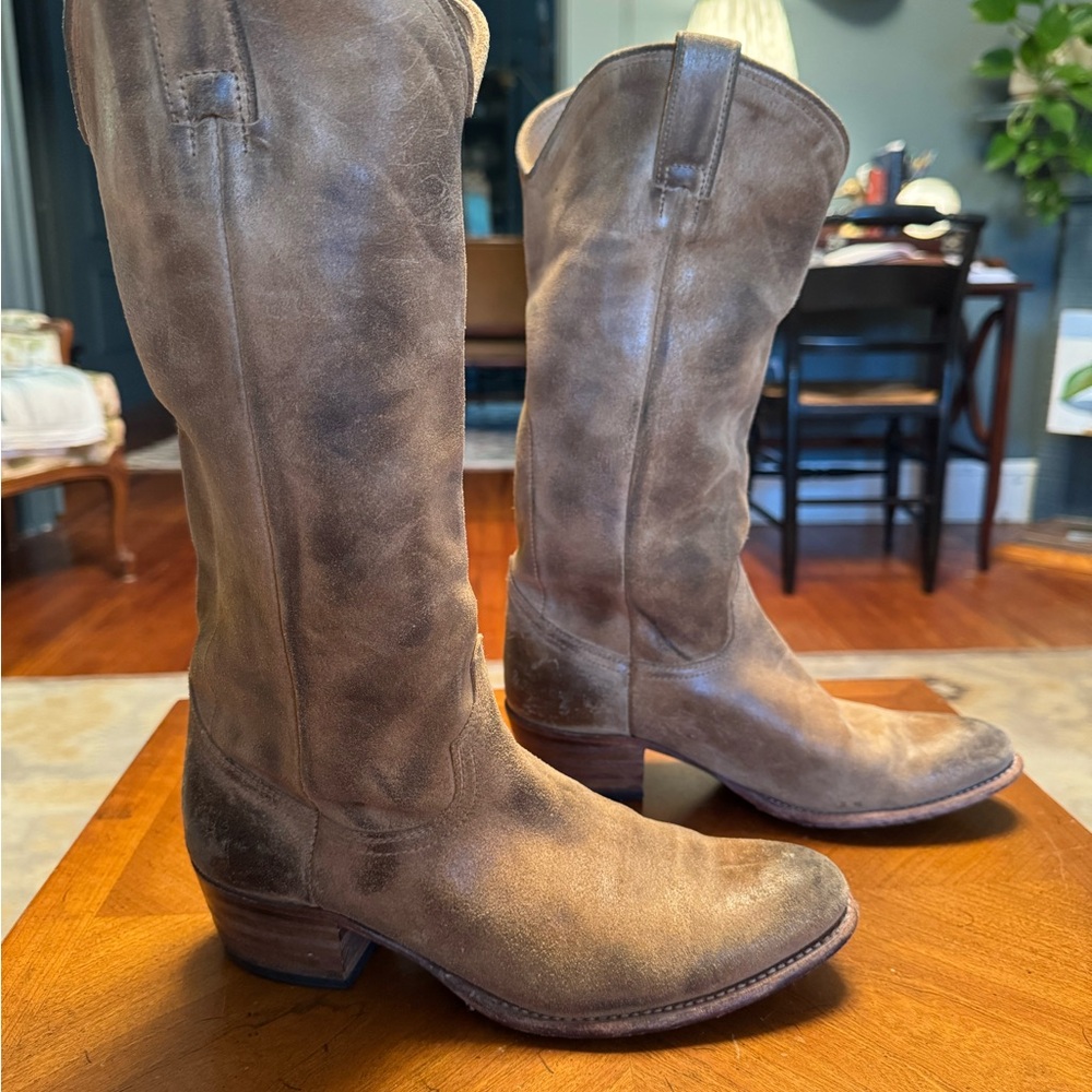 Frye Tan Leather Cowboy Boots